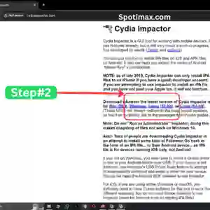 Screenshot of How to download and install spotify premium ios apk through cydia impactor step 2