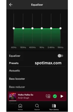 I took a screenshot to show the user that this Sound equalizer feature exists in real