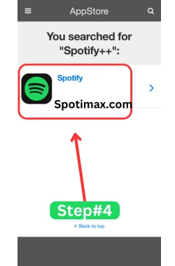 screenshot of how to download and install spoyify++ ipa using tweak box step#4