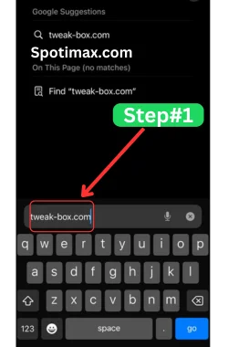 screenshot of how to download and install Tweakbox app in iphone step#1