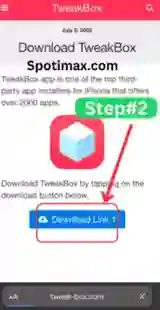 screenshot of how to download and tweak box in iphone step 1