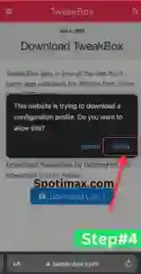 screenshot of how to download and tweak box in iphone step 2