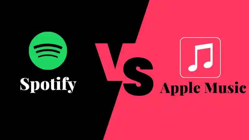 Apple Music vs Spotify | which is better? featured photo with unique comparison logos