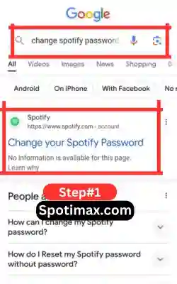 screenshot of how to change spotify password step 1