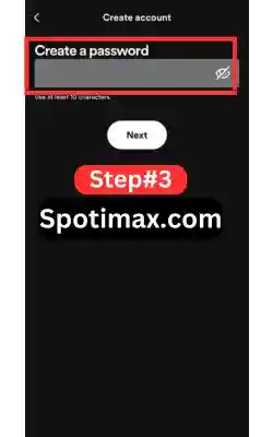 screenshot of make spotify account or create a new spotify account step 3
