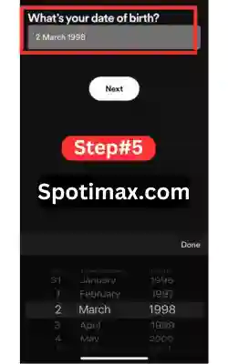 screenshot of make spotify account or create a new spotify account step 5