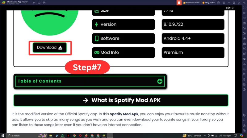 screenshots of How to download and install Spotify premium mod apk or spotfy premium for pc in bluestacks pc step#7