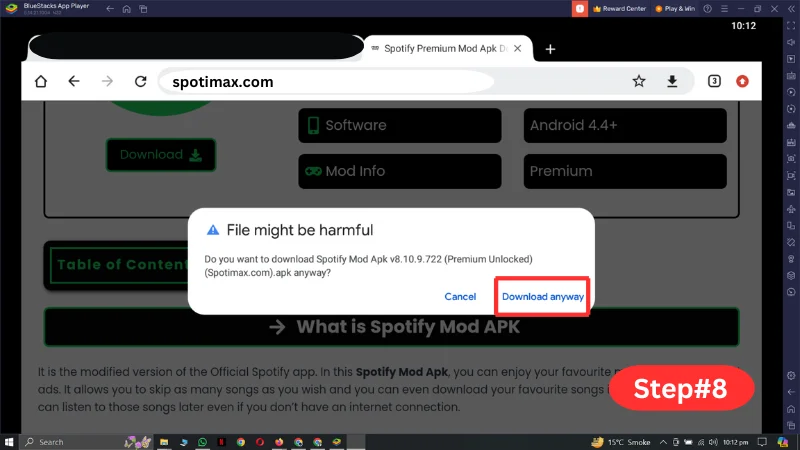 screenshots of How to download and install Spotify premium mod apk or spotfy premium for pc in bluestacks pc step#8