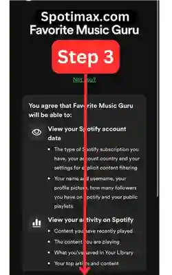 screenshot of How to find top tracks and artists using favorite music guru step 3