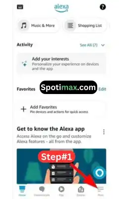 screenshot of how to set spotify as default music player on alexa step 1