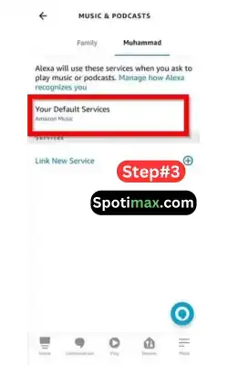 screenshot of how to set spotify as default music player on alexa step 3