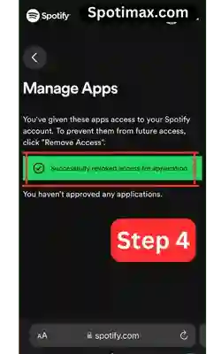 screenshot of how to unlink Favorite music guru from Spotify app step 4