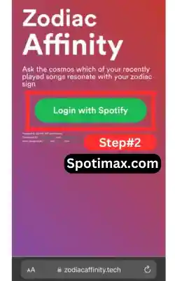 screenshot of how to use zodiac affinity spotify step 2