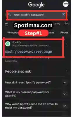 screenshot of how to reset spotify password step 1
