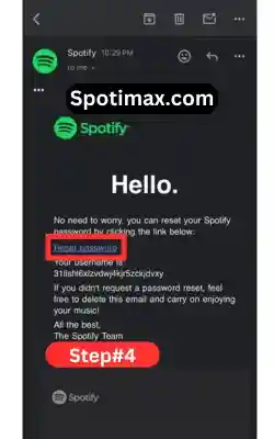 screenshot of how to reset spotify password step 4