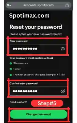 screenshot of how to reset spotify password step 5