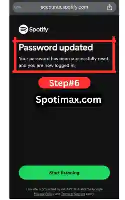 screenshot of how to reset spotify password step 6