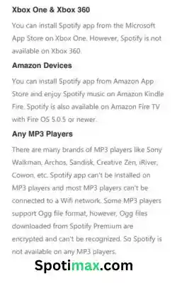 Devices which supports Spotify app 5