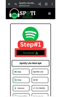 Screenshot of How to download spotify lite mod apk step#1