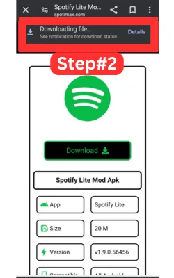Screenshot of How to download spotify lite mod apk step#2