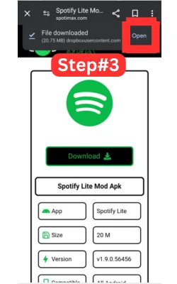 Screenshot of How to download spotify lite mod apk step#3