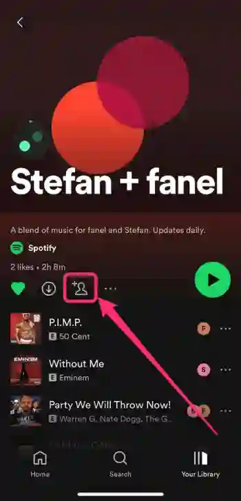 how to add friends to spotify blend playlist step 3