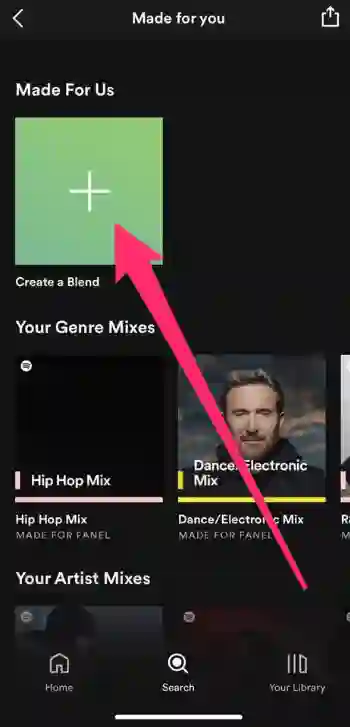 How to make a Spotify Blend step 2