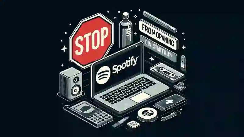 How to stop Spotify from opening on Startup featured photo with unique graphics