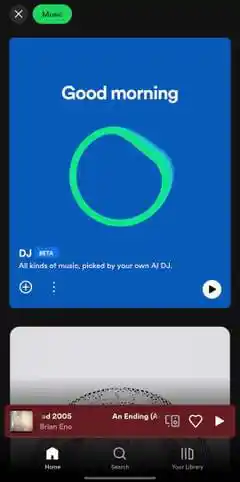 Screenshot of How to get Spotify Ai DJ from music feed step 3