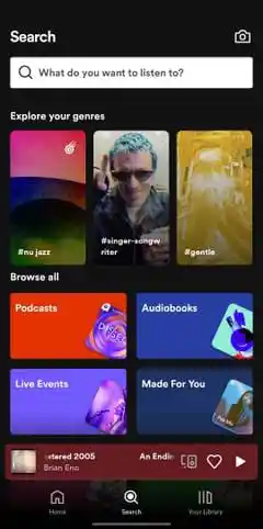 Screenshot of How to get Spotify Ai DJ from search bar step 1