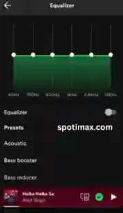 Descargar gratis Spotify Premium APK última versión | Completamente desbloqueado 18 Captura de pantalla de la función ecualizador de sonido de Spotify Premium Apk