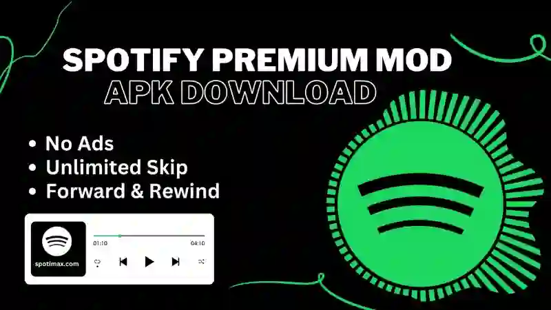 Descargar gratis Spotify Premium APK última versión | Completamente desbloqueado 6 Imagen destacada de Spotify Premium Apk con gráficos y título