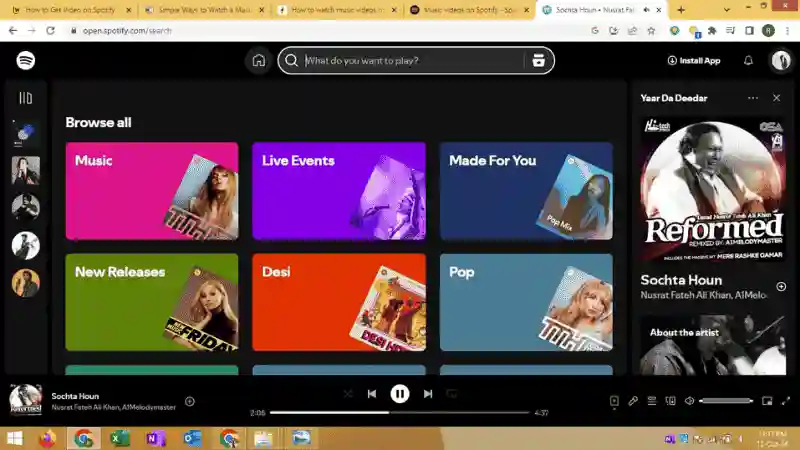 Screenshot of how to watch music videos on Spotify using curated playlists steps 1