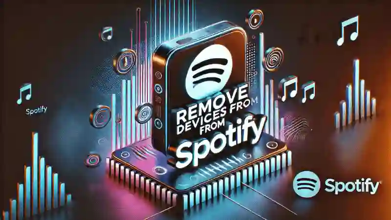 featured image of how to remove a device from spotify or spotify logout everywhere with graphics and title