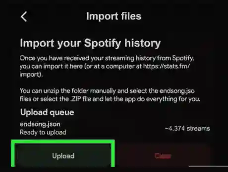 Screenshot of how to check listening time on Spotify using Spotistats step 8